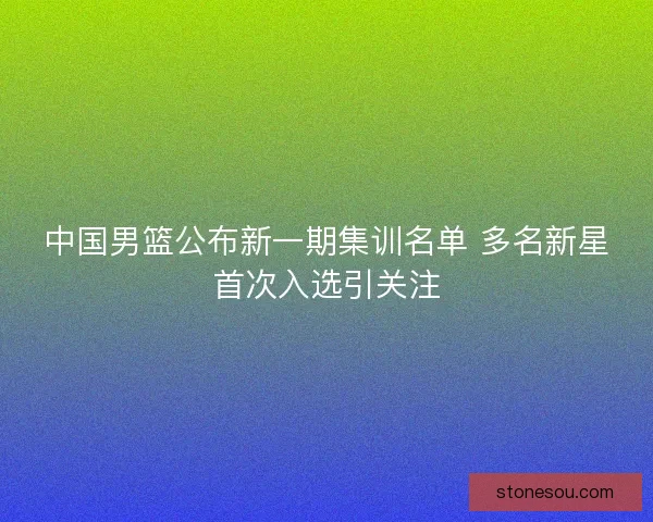中国男篮公布新一期集训名单 多名新星首次入选引关注