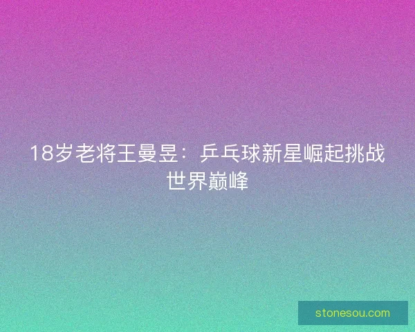 18岁老将王曼昱：乒乓球新星崛起挑战世界巅峰