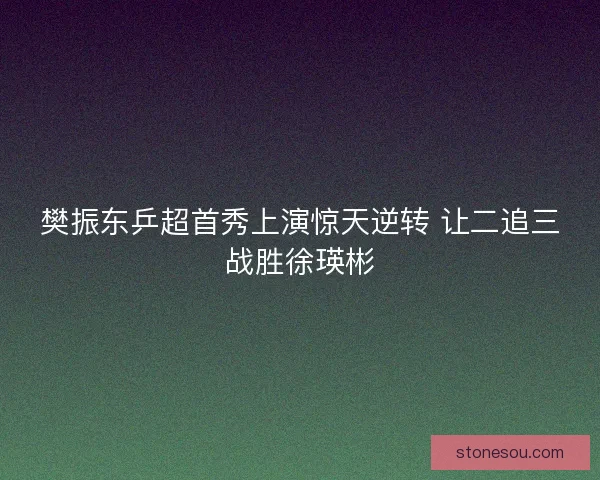 樊振东乒超首秀上演惊天逆转 让二追三战胜徐瑛彬