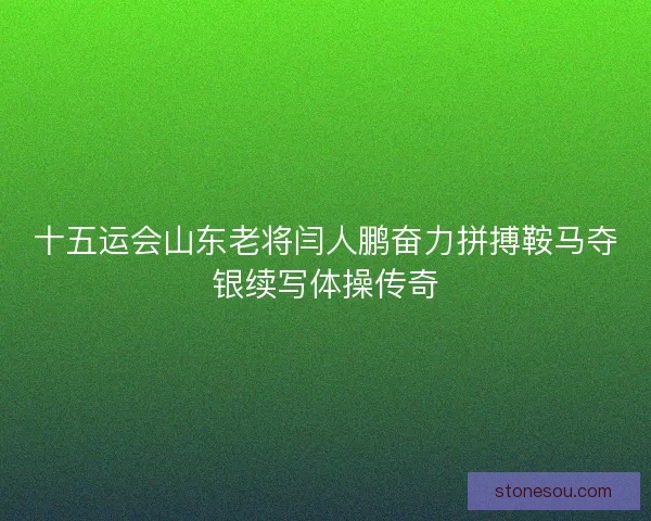 十五运会山东老将闫人鹏奋力拼搏鞍马夺银续写体操传奇